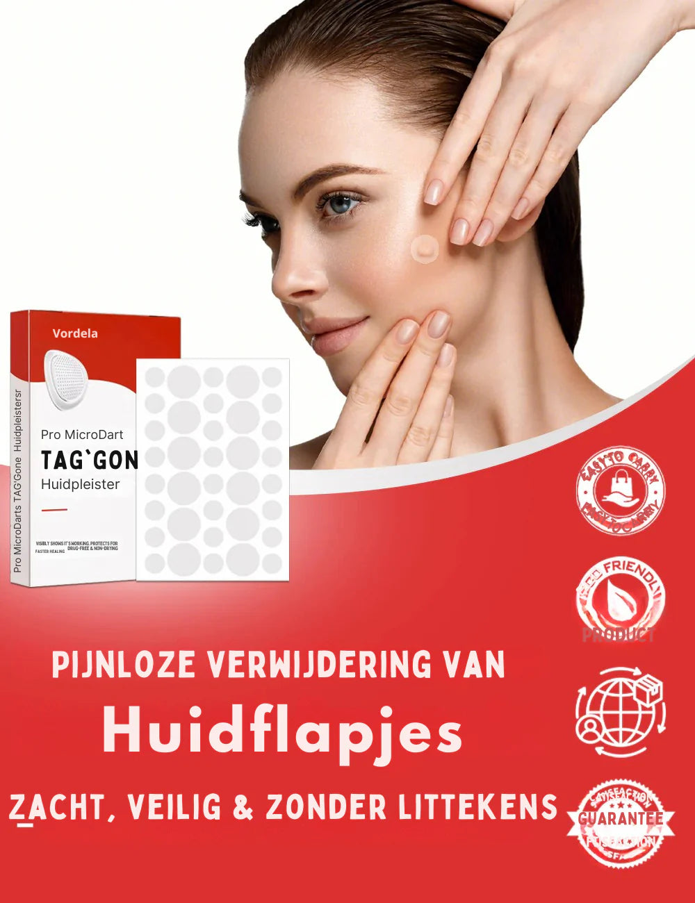 Vordela® Pro MicroDarts TAG'Gone huidpleisters voor het verwijderen van huidtags