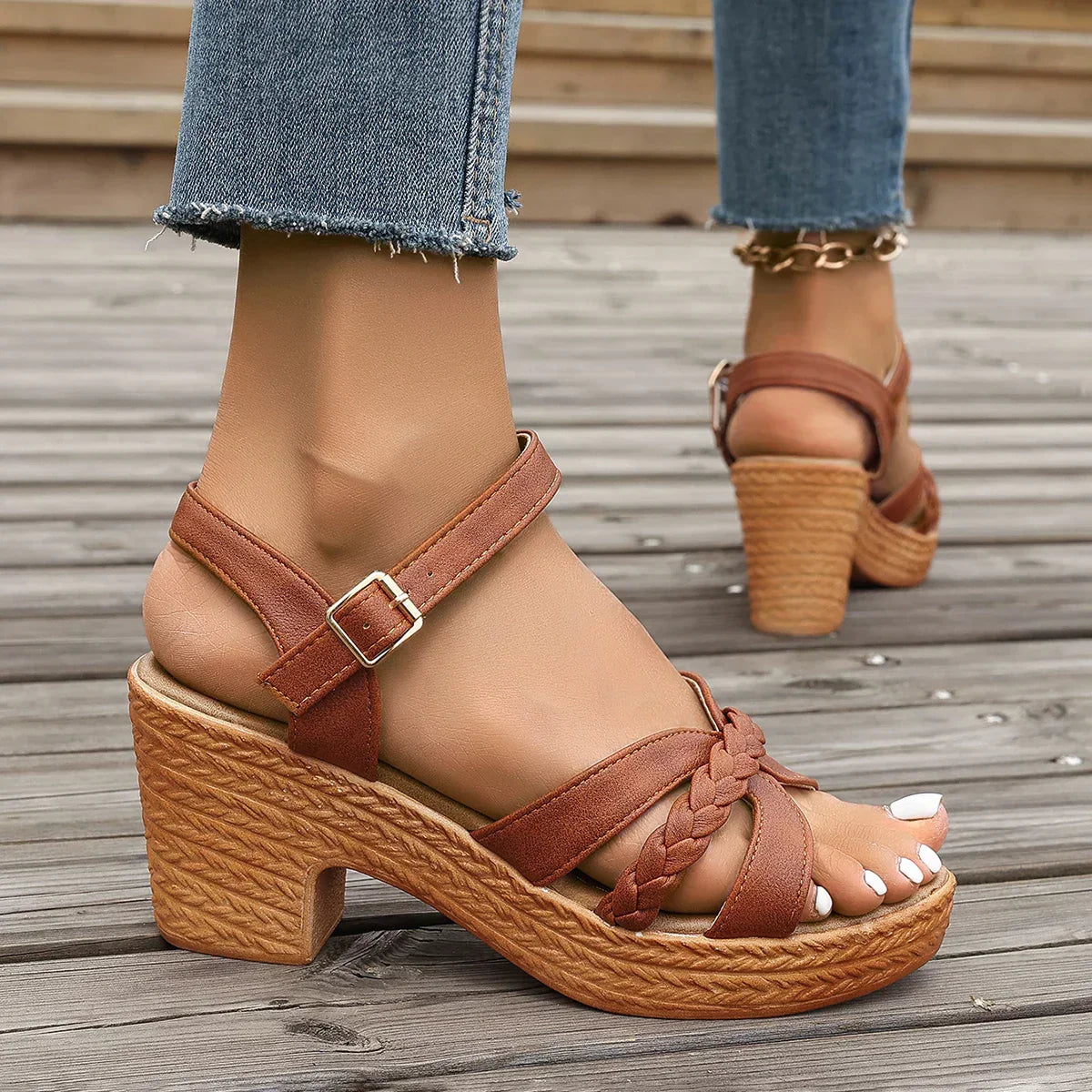 Vordela™ Klassieke sandalen met hoge hak