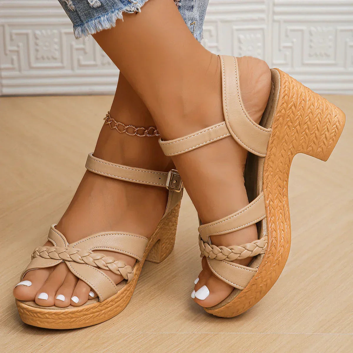 Vordela™ Klassieke sandalen met hoge hak