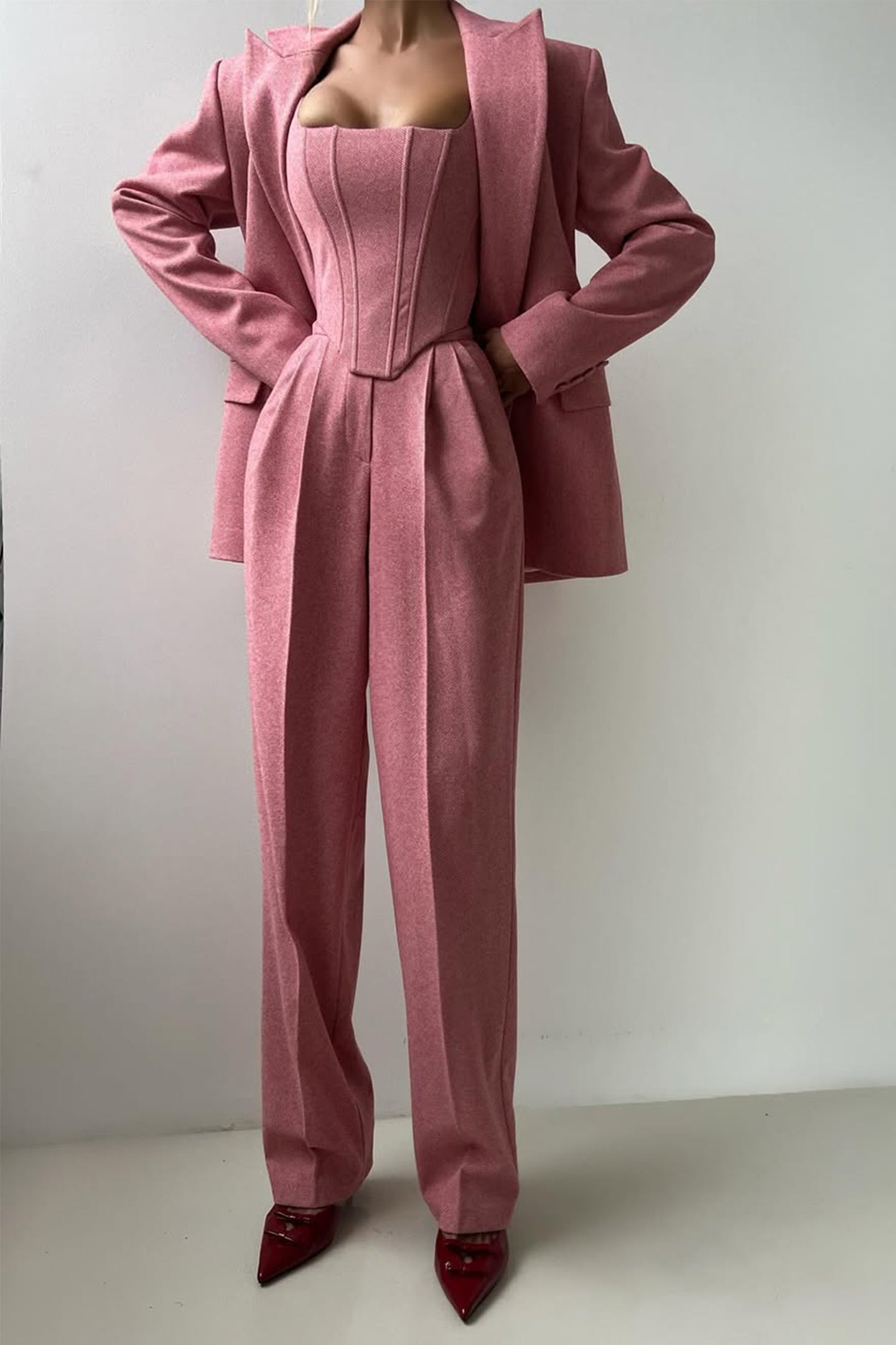Vordela™ - Driedelige Set met Blazer met Double-Breasted