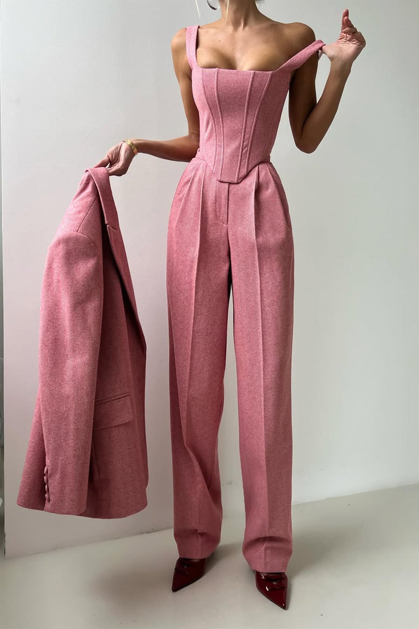 Vordela™ - Driedelige Set met Blazer met Double-Breasted