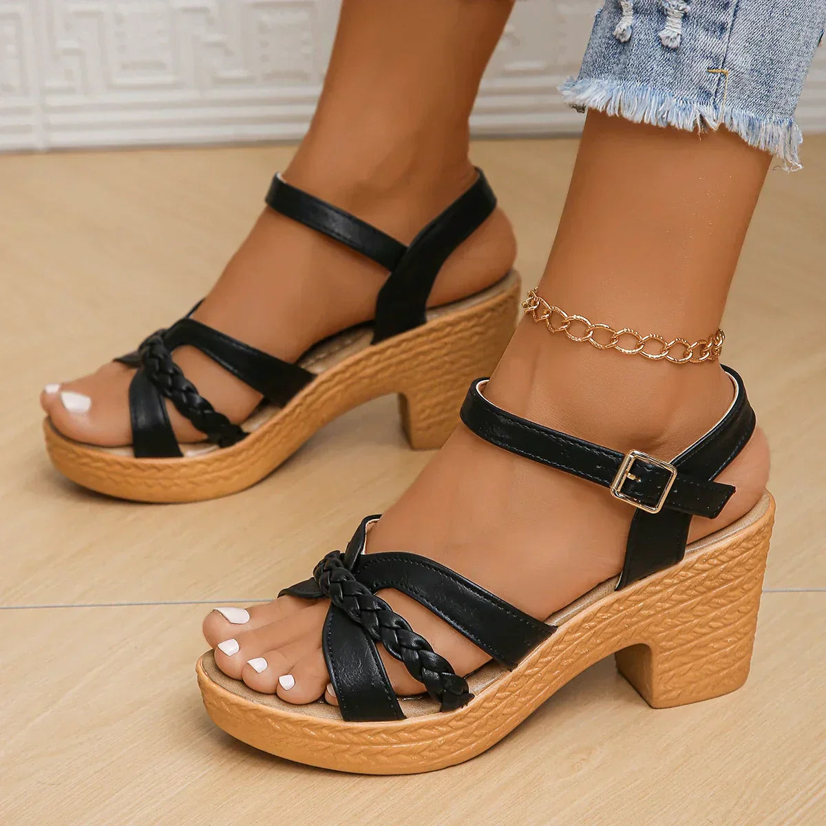 Vordela™ Klassieke sandalen met hoge hak