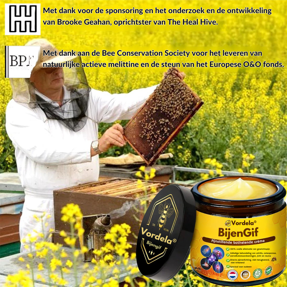 Gemaakt✨ en verzonden vanuit Nederland | ✅ Officiële winkel Vordela® Bijengif Pijnverlichtende Crème 🐝 🔥 Speciaal voor ouderen & aanbevolen door orthopeden