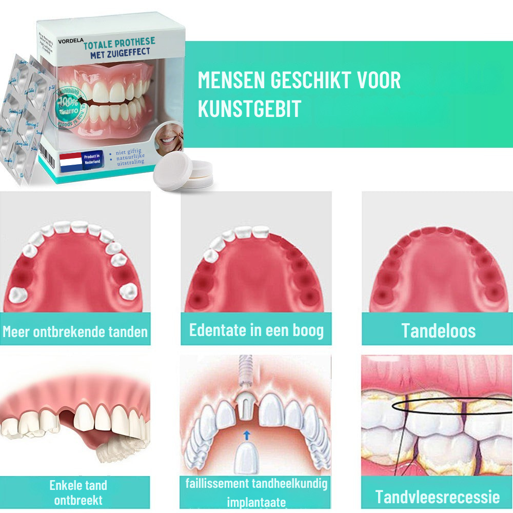 Vordela® Volledige prothese met zuigeffectiviteit