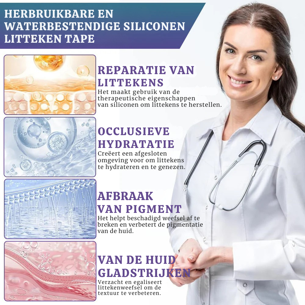 Vordela® 🏷️ ReGen Micronaald Tape met Nano-Hyaluronzuur 💊 Voor behandeling van littekens, striae, keloïden, acne, brandwonden en huidoneffenheden