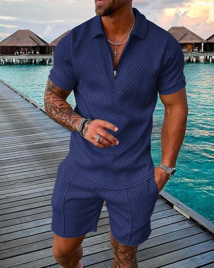 Seaside Blauw Poloshirt en Shorts Samengesteld