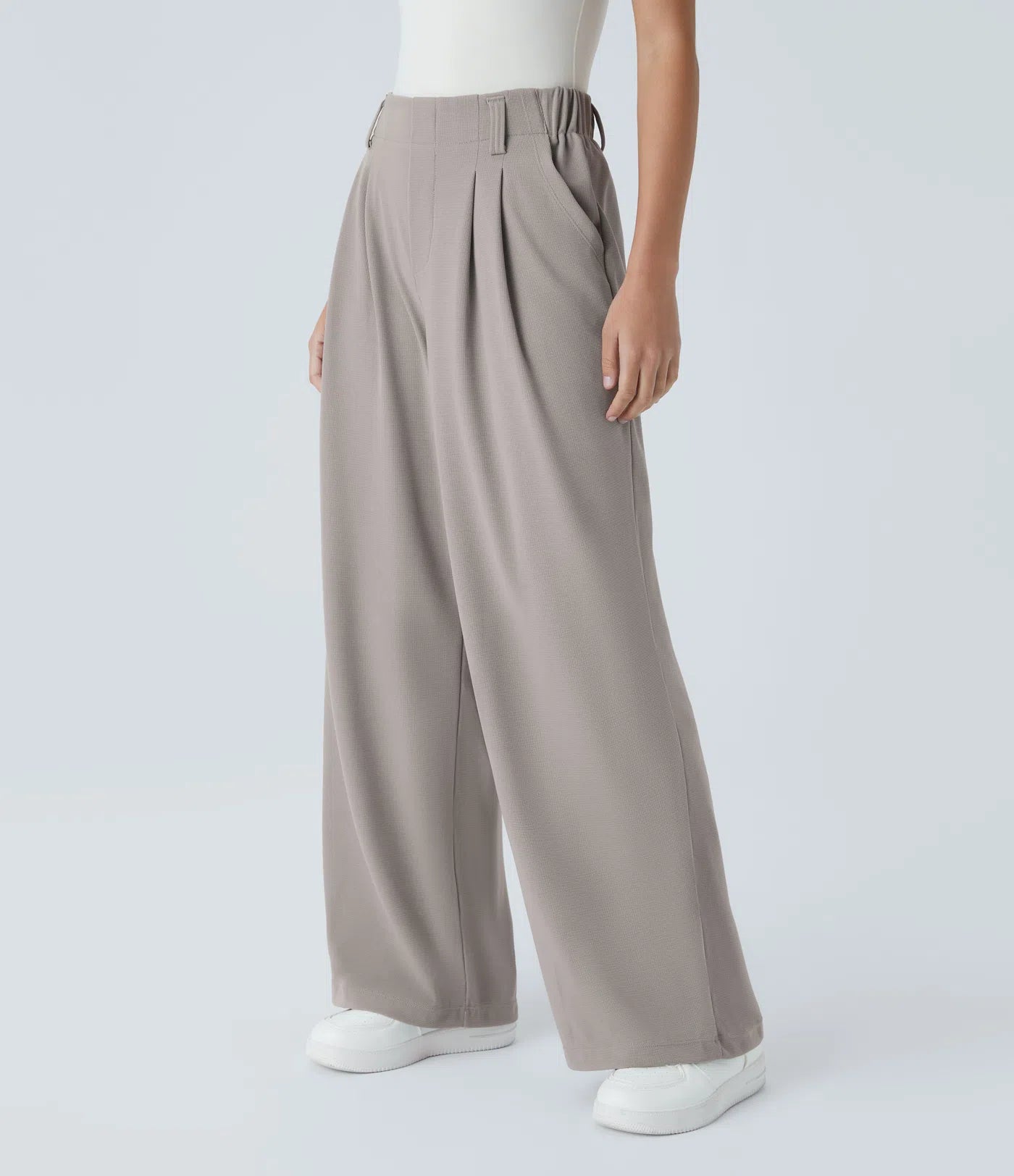 Vordela- mooie broek met hoge taille en wijde pijpen met zijzakken