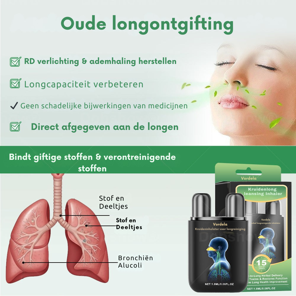Vordela® 𝐇𝐞𝐫𝐛𝐚𝐥 𝐋𝐮𝐧𝐠 𝐂𝐥𝐞𝐚𝐧𝐬𝐢𝐧𝐠 𝐈𝐧𝐡𝐚𝐢𝐞𝐫(🫁hoest, piepende ademhaling, kortademigheid, sputum, verstopte neus, longklachten)