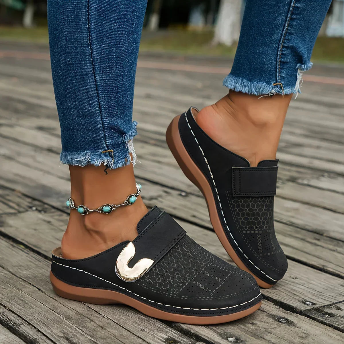 Vordela™ Chique ondersteunende sleehak sandalen