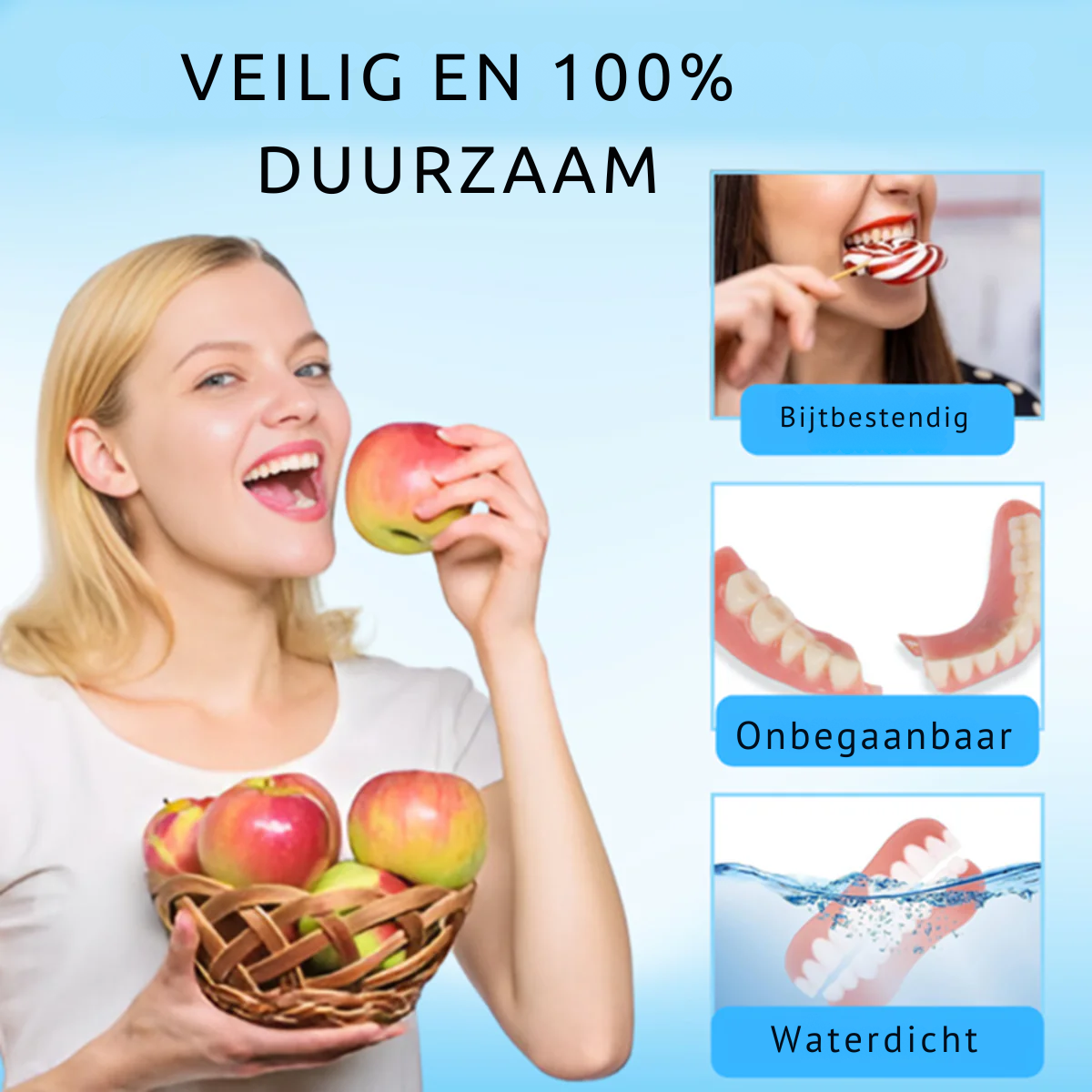 Vordela® Set van siliconen kunstgebitten nu 50% korting