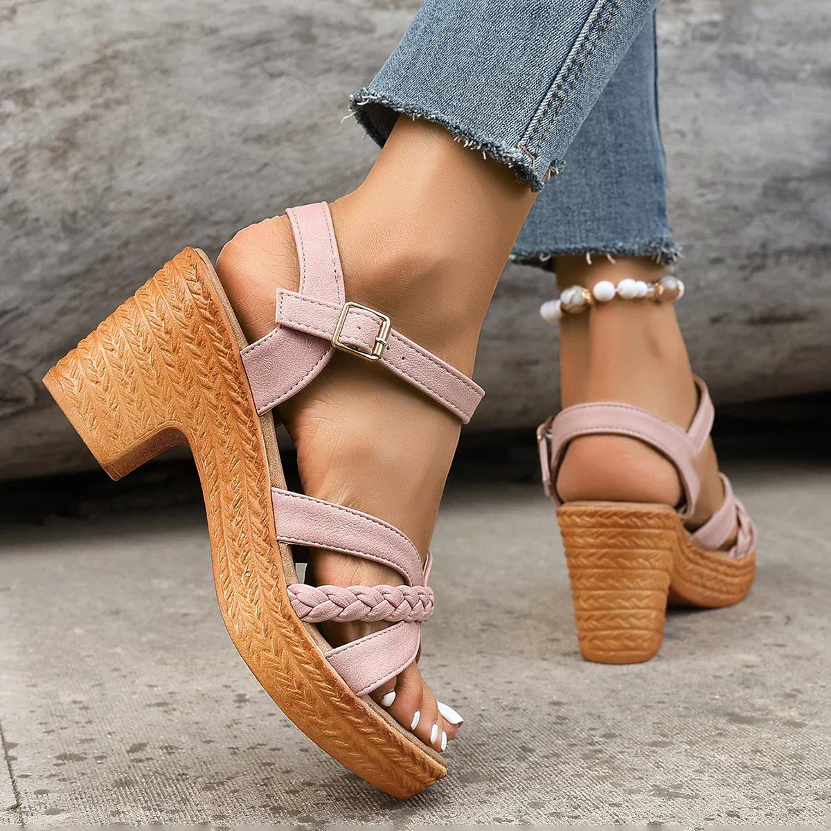 Vordela™ Klassieke sandalen met hoge hak