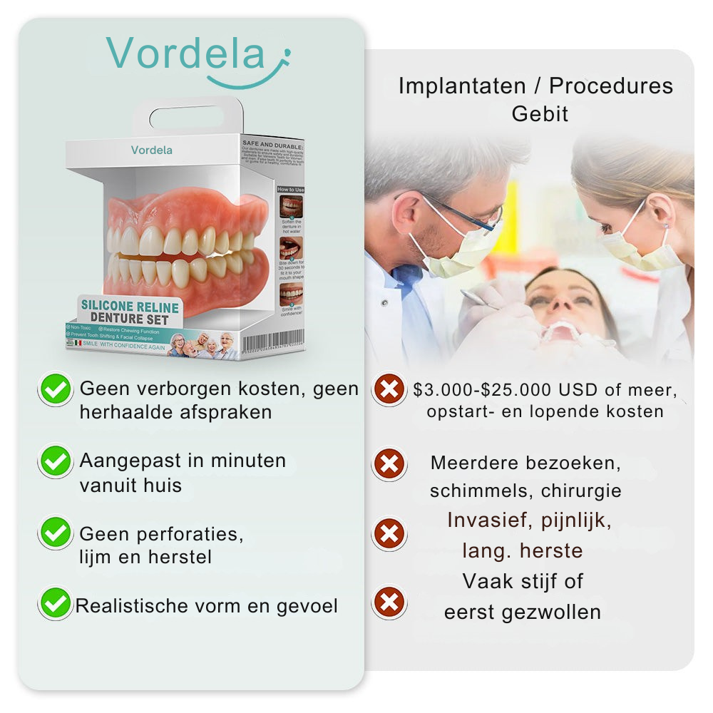 Vordela¨ Volledige  kunstgebit  set geavanceerde op maat gemaakte 🦷