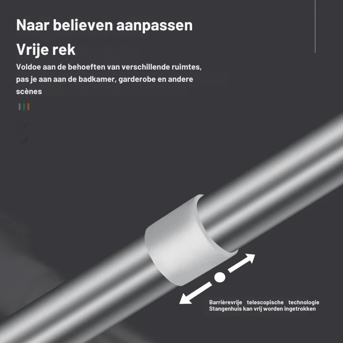 Verstelbare stang zonder boren
