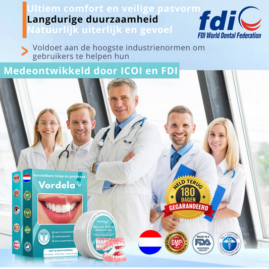 Volledige gebitset met silicone voering – boven & onder