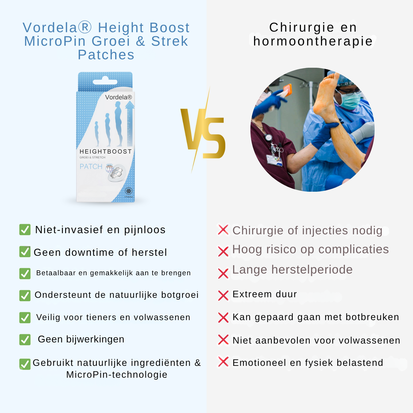 Vordela® HeightBoost MicroPin Groei & Strek Patch
