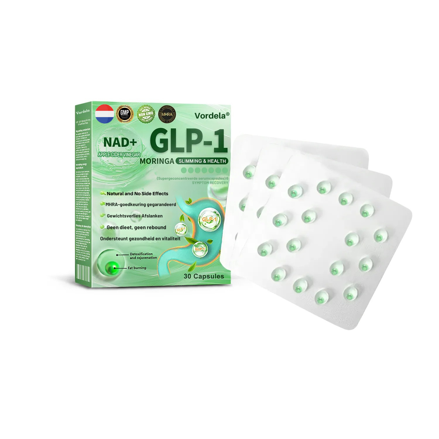 Vordela® GLP-1 & NAD⁺ Ultra-Geconcentreerde Essentie Vloeibare Parels