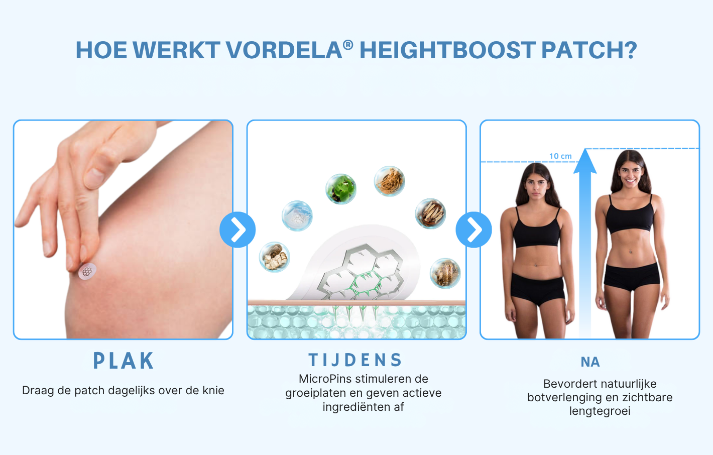 Vordela® HeightBoost MicroPin Groei & Strek Patch