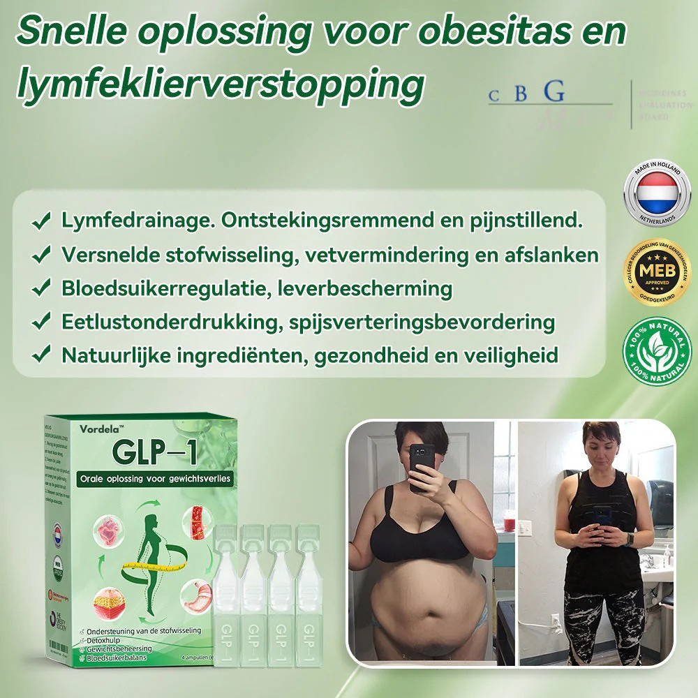 [Zie resultaten in 10 dagen]🏆Vordela® GLP-1 Orale Oplossing Voor Gewichtsverlies– al na 10 dagen zichtbaar resultaat