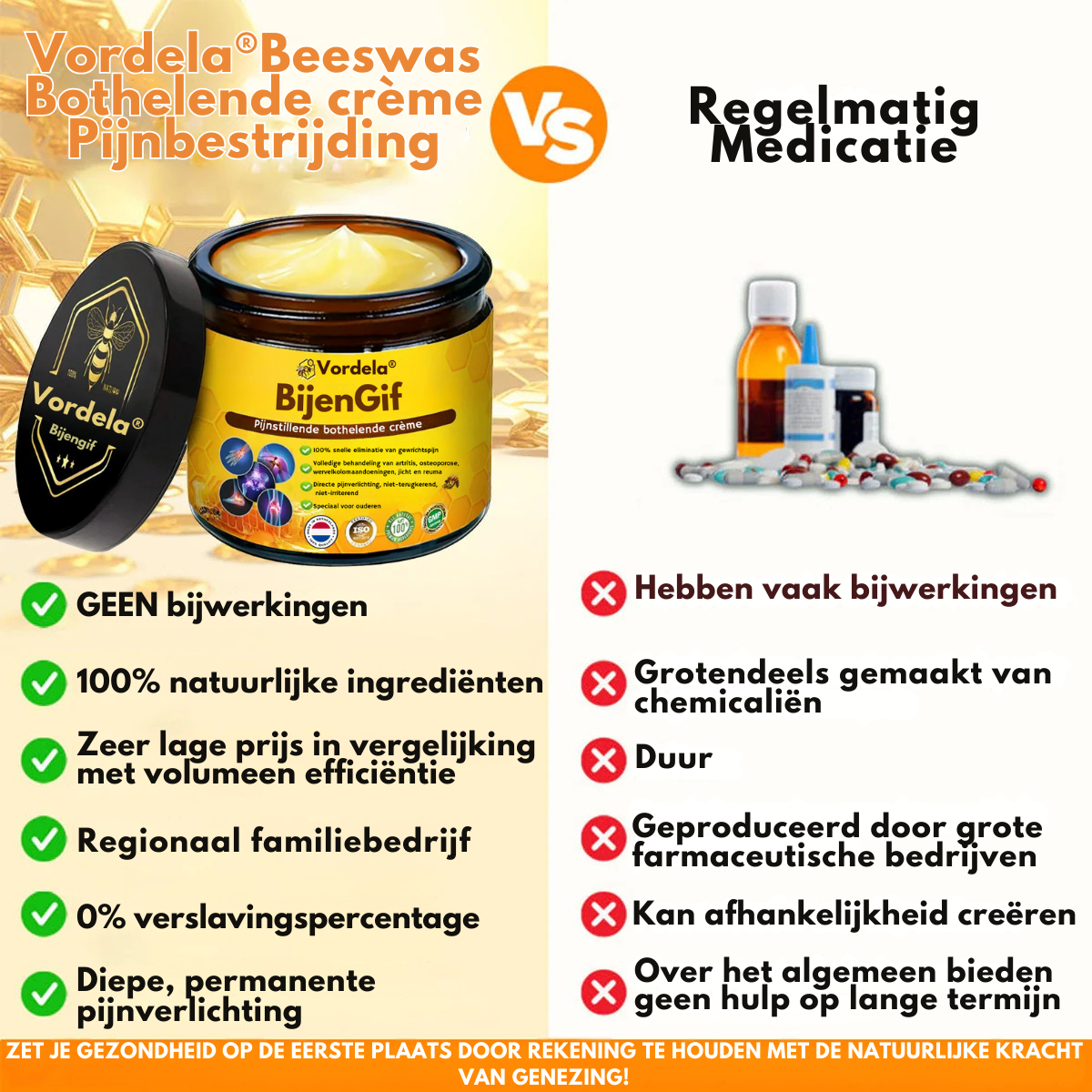 Gemaakt✨ en verzonden vanuit Nederland | ✅ Officiële winkel Vordela® Bijengif Pijnverlichtende Crème 🐝 🔥 Speciaal voor ouderen & aanbevolen door orthopeden