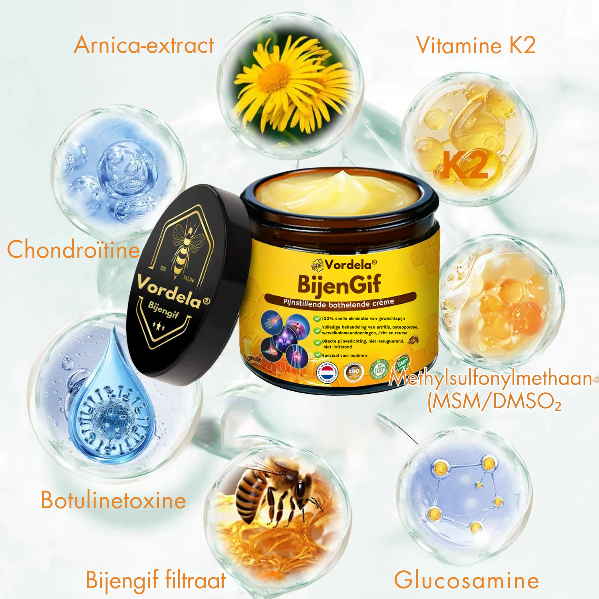 Gemaakt✨ en verzonden vanuit Nederland | ✅ Officiële winkel Vordela® Bijengif Pijnverlichtende Crème 🐝 🔥 Speciaal voor ouderen & aanbevolen door orthopeden