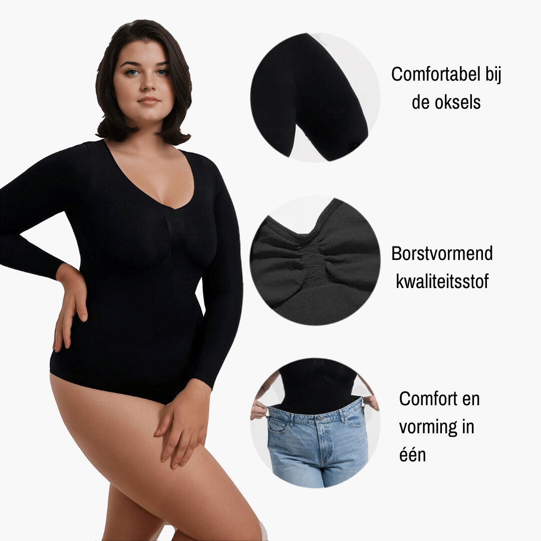 Vordela¨1+1 Gratis Snatching Shapewear Longsleeve Bodysuit String
