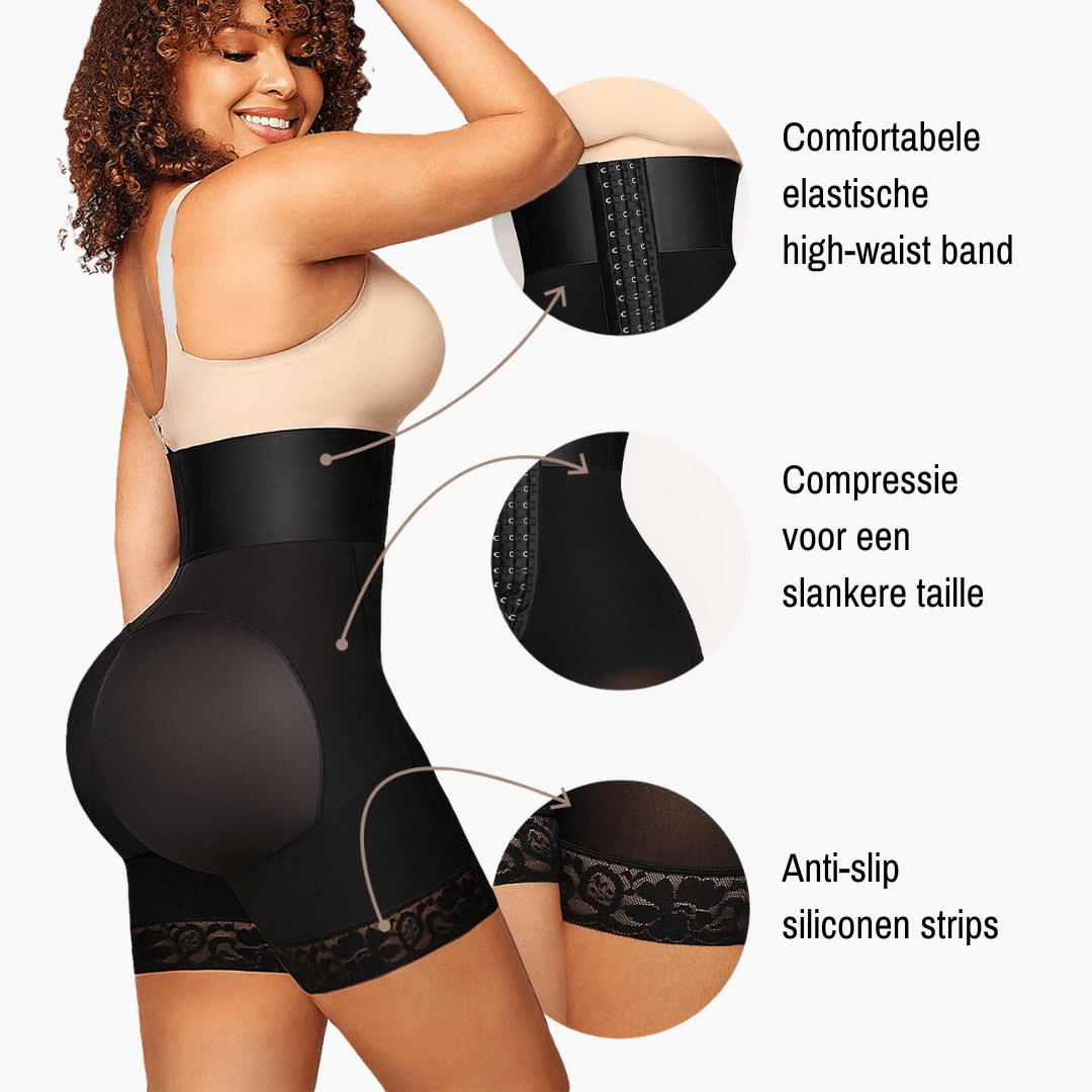 Vordela¨Hoog Getailleerde Bodyshaper Short – Verstelbare Compressie