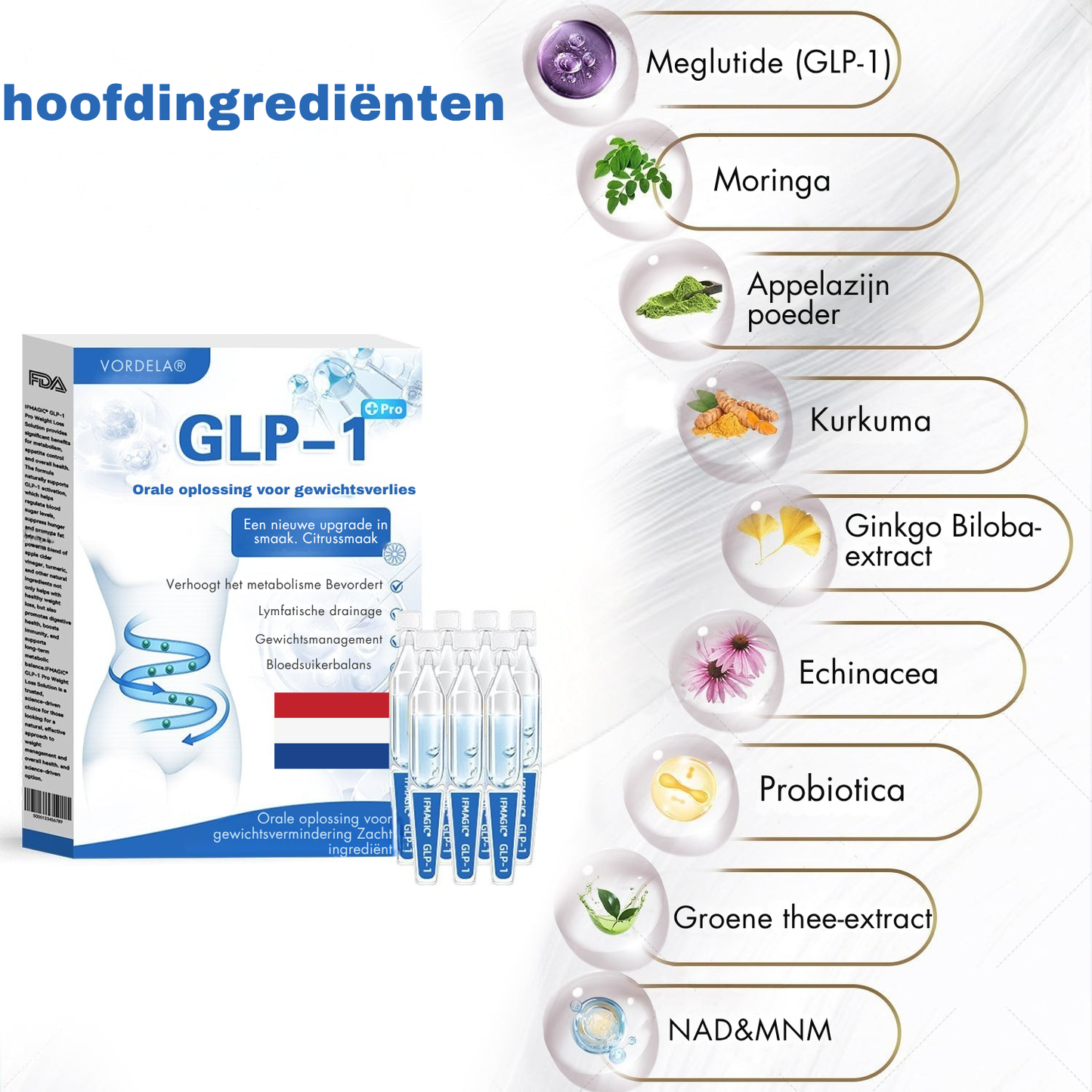 Vordela® GLP-1 Pro orale oplossing voor gewichtsverlies