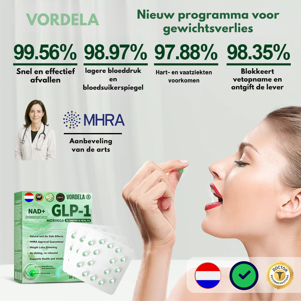 Vordela® GLP-1 & NAD⁺ Ultra-Geconcentreerde Essentie Vloeibare Parels